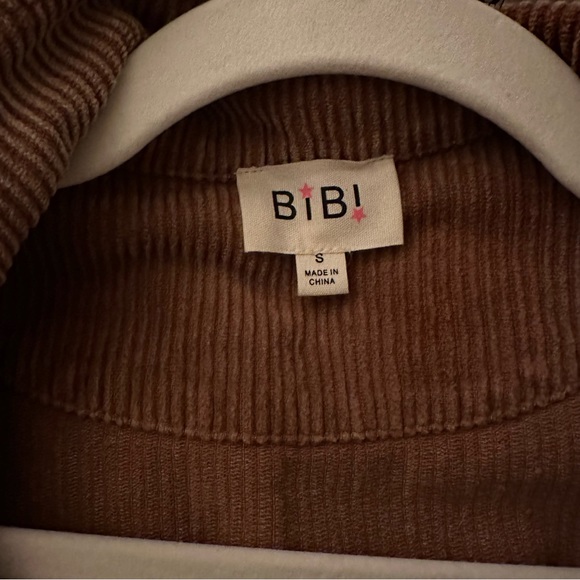 134. Bibi Distressed Latte Brown Oversized Corduroy Crop Jacket - Picture 8 of 9